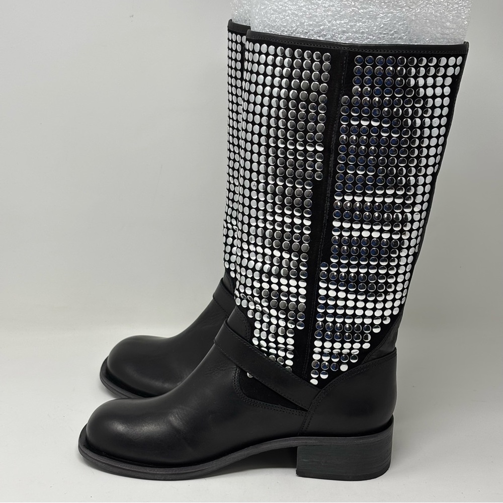 Anthropologie Vicenza Studded Moto Boots New in Box Size 7 - Picture 5 of 13